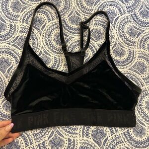 PINK Black Velvet Bralette